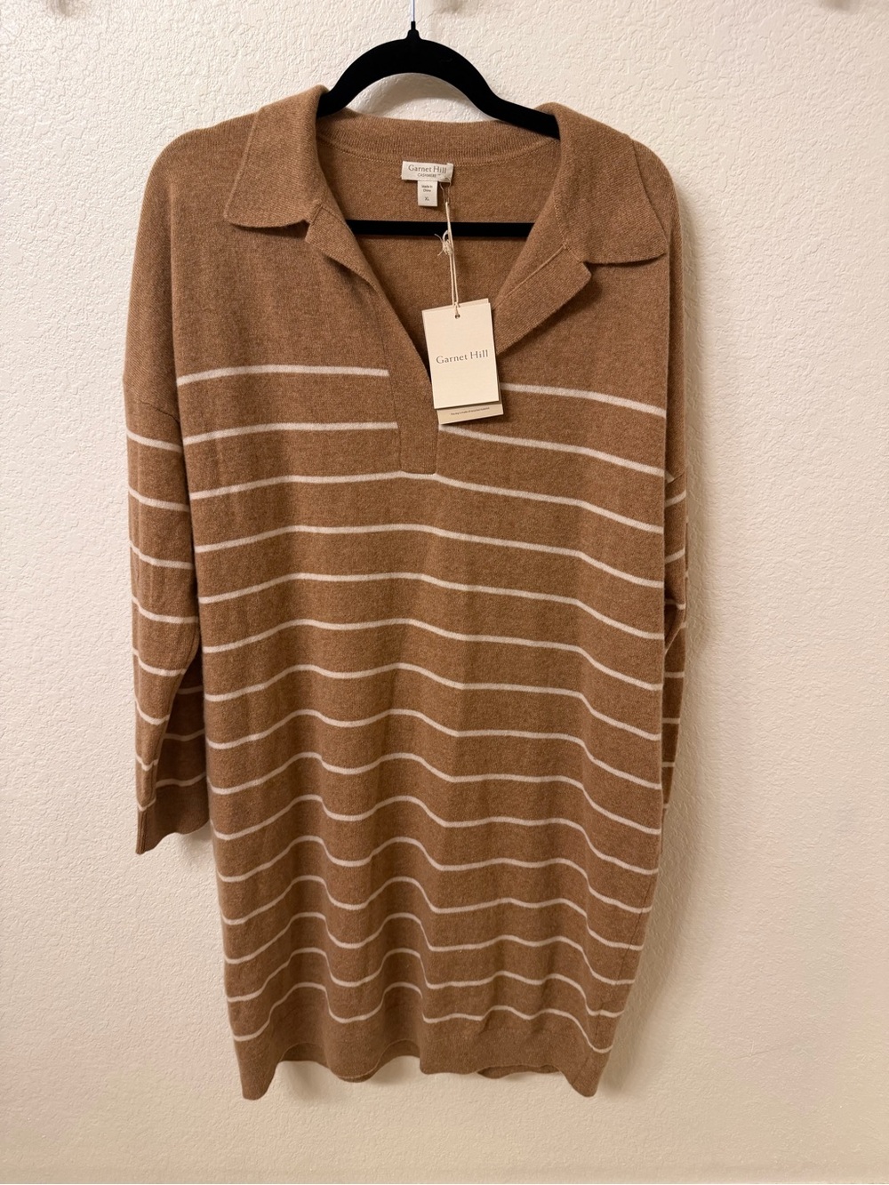 NWT Garnett Hill Frida Cashmere Polo Dress XL 100% Cashmere - Picture 2 of 7